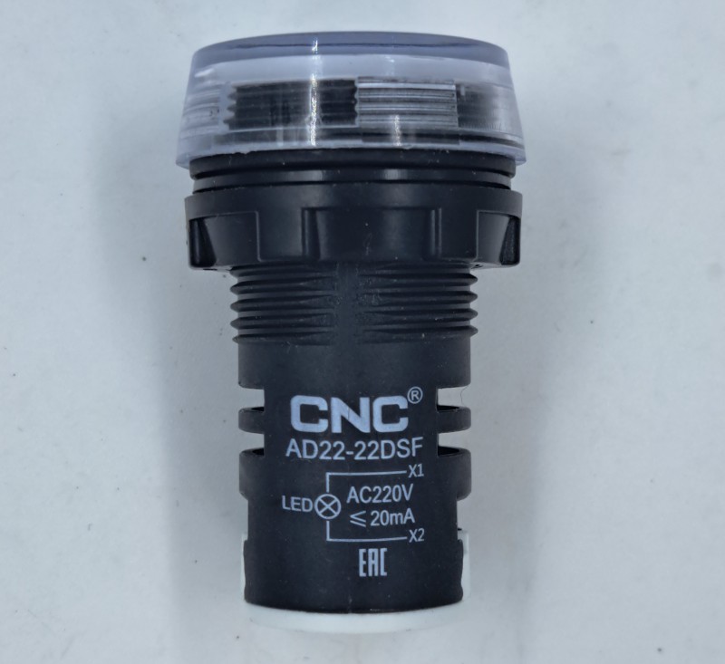 Индикатор 22мм AD22-22DS F W AC 220В белый IP65