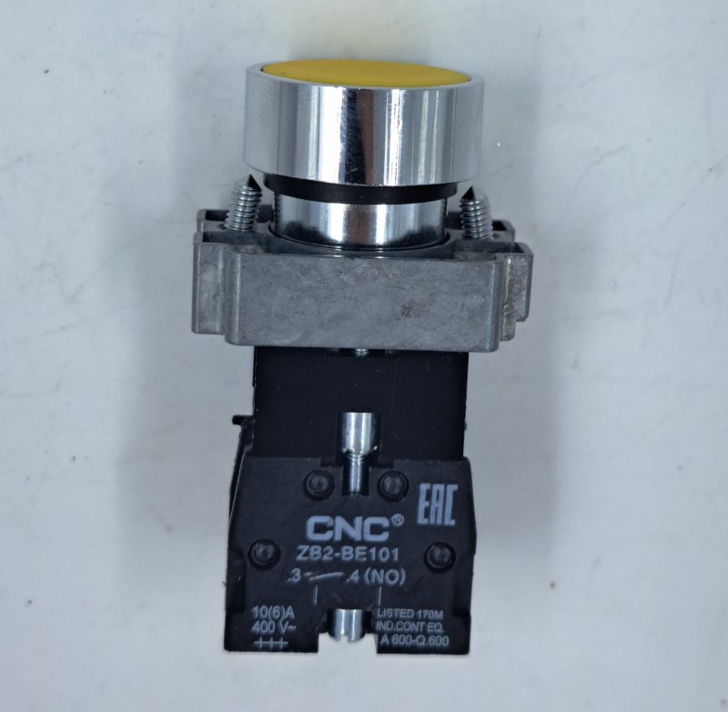 Кнопка с фиксацией LAY5-BZF51 желтая IP65 1НО, 1НЗ