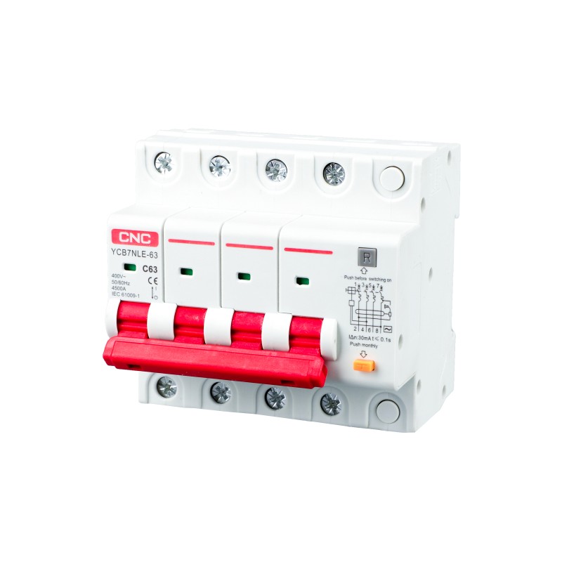 YCB7NLE-63 32A 4P 4,5kA 300mA C AC