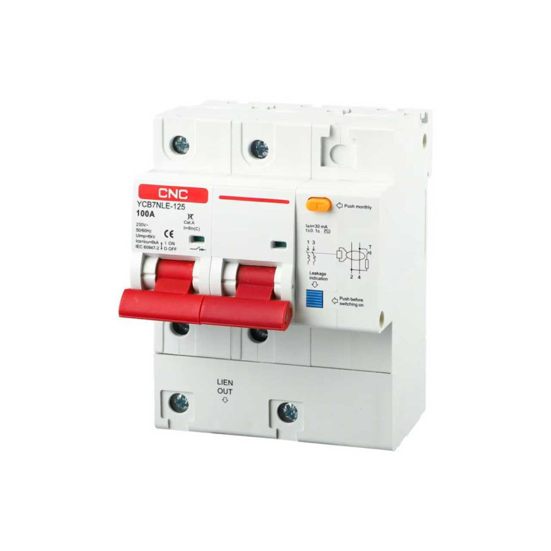 YCB7NLE-125 80A 2P 6kA 100mA K AC