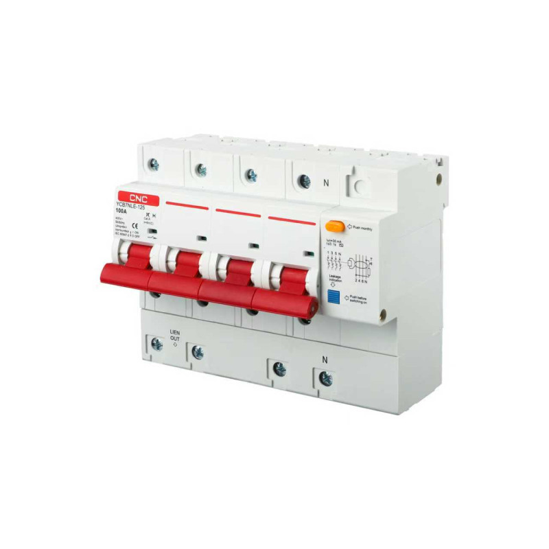 YCB7NLE-125 100A 3P+<wbr>N 6kA 100mA K AC