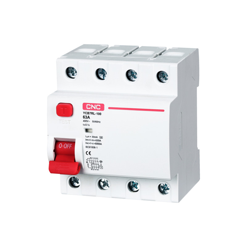 YCB7RL-100 63A 3P+<wbr>N 6kA 10mA A