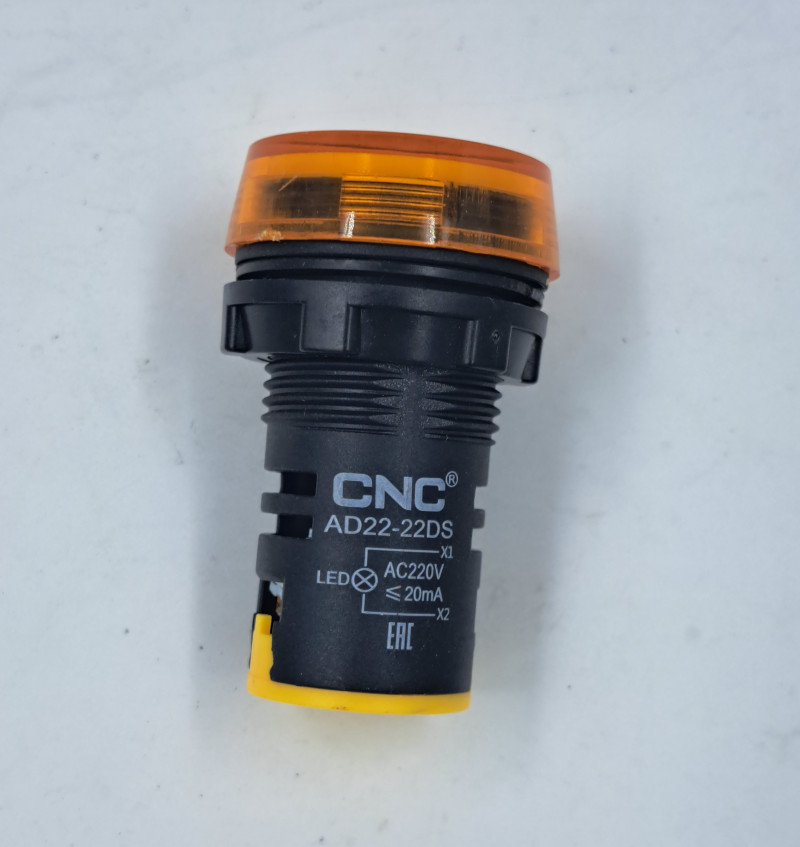 Индикатор 22мм AD22-22DS F Y AC 220В желтый IP65