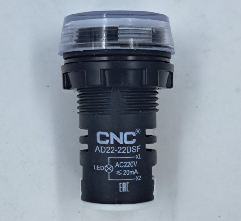 Индикатор 22мм AD22-22DS F W AC 220В белый IP65