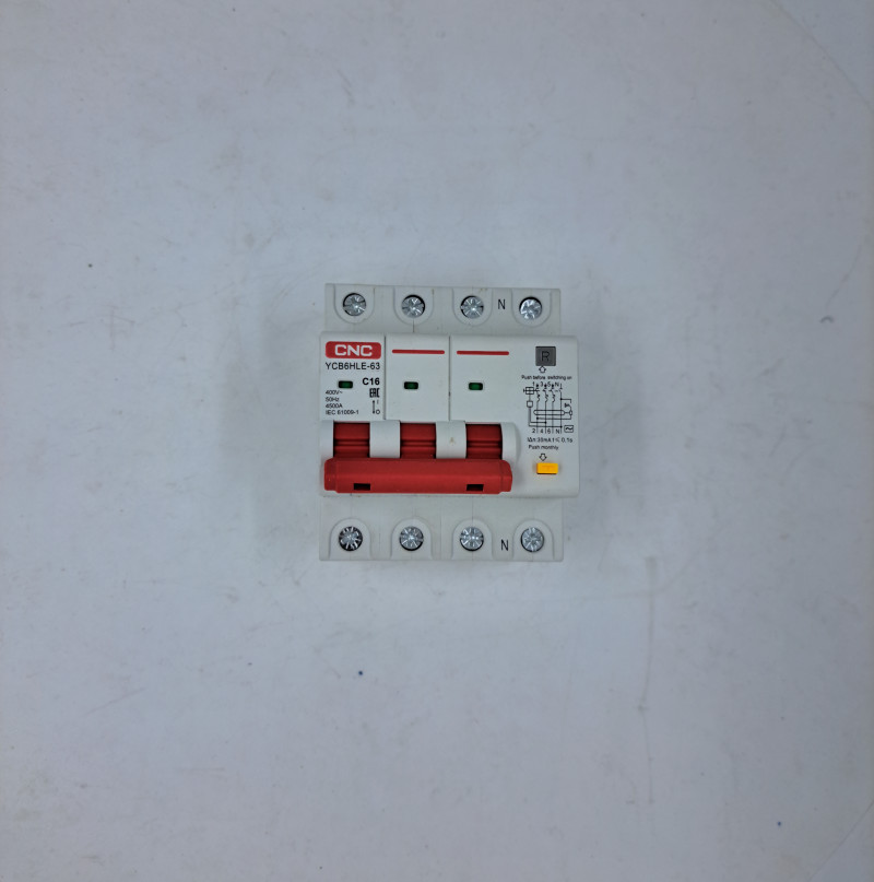 YCB6HLE-63 25А 3P+<wbr>N 4,5кА 30мА C AC (электрон.)