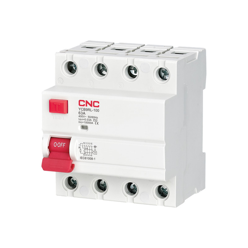 YCB9RL-100 100А 3P+<wbr>N 6кА 30мА AC (электромеханич.)
