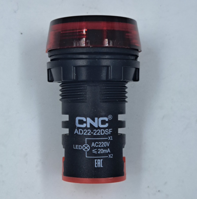 Индикатор 22мм AD22-22DS F R AC 220В красный IP65