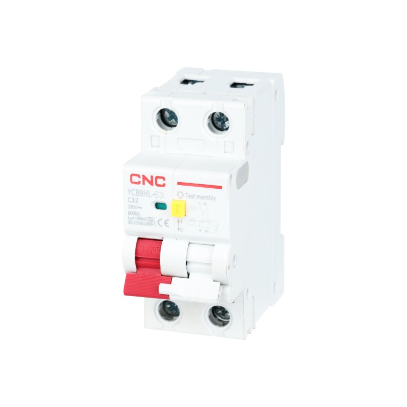 YCB9HL-63 25А 1P+<wbr>N 6кА 30мА C AC (электромеханич.)