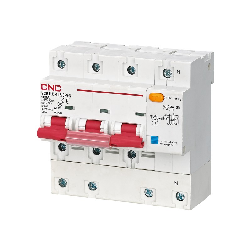 YCB1LE-125 32A 3Р+<wbr>N 6kA 30мА 8-12In (электрон.)